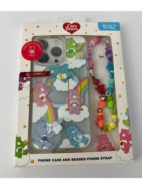 CARE BEARS Phone Case  Beaded Phone Strap iPhone 15 Pro Max NEW